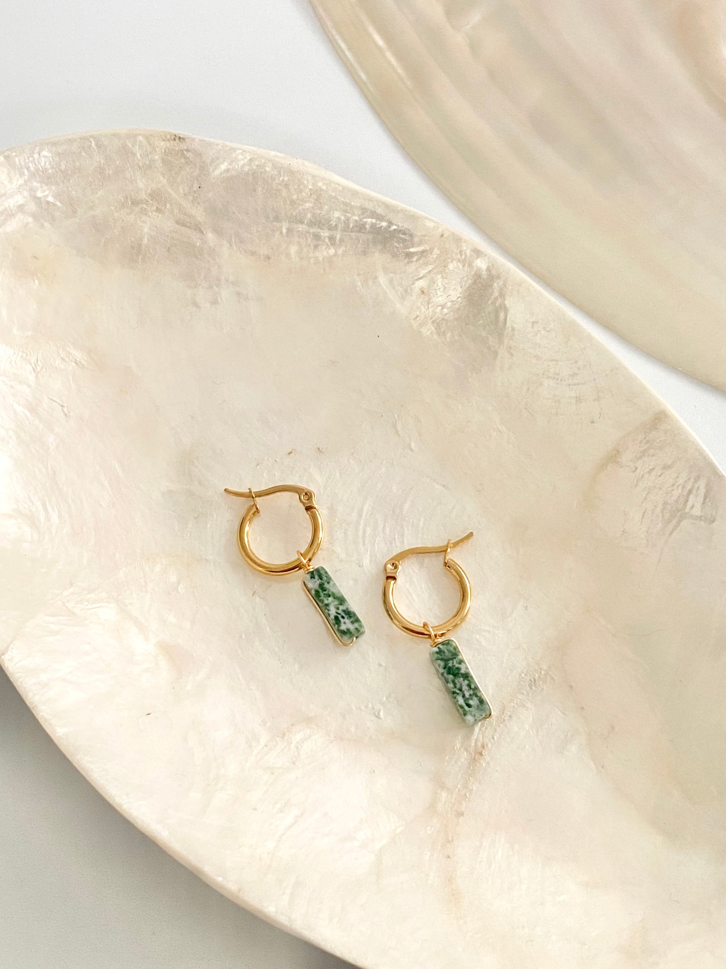 Nephrite Earthbound Hoops