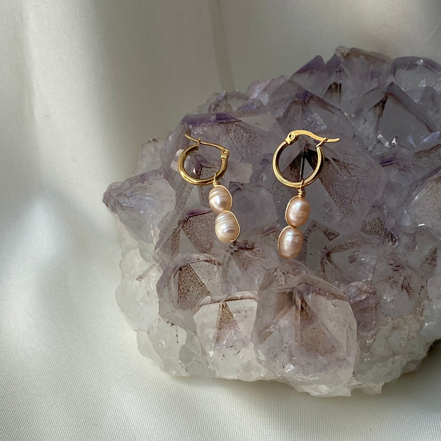 Radiant Pearl Hoops