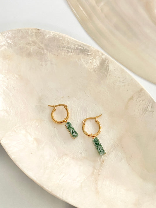Nephrite Earthbound Hoops