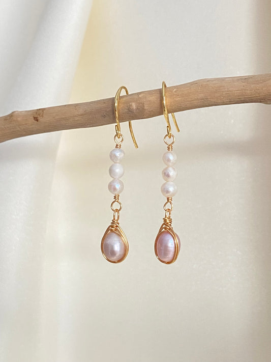 Pearl Rain Drop Earrings
