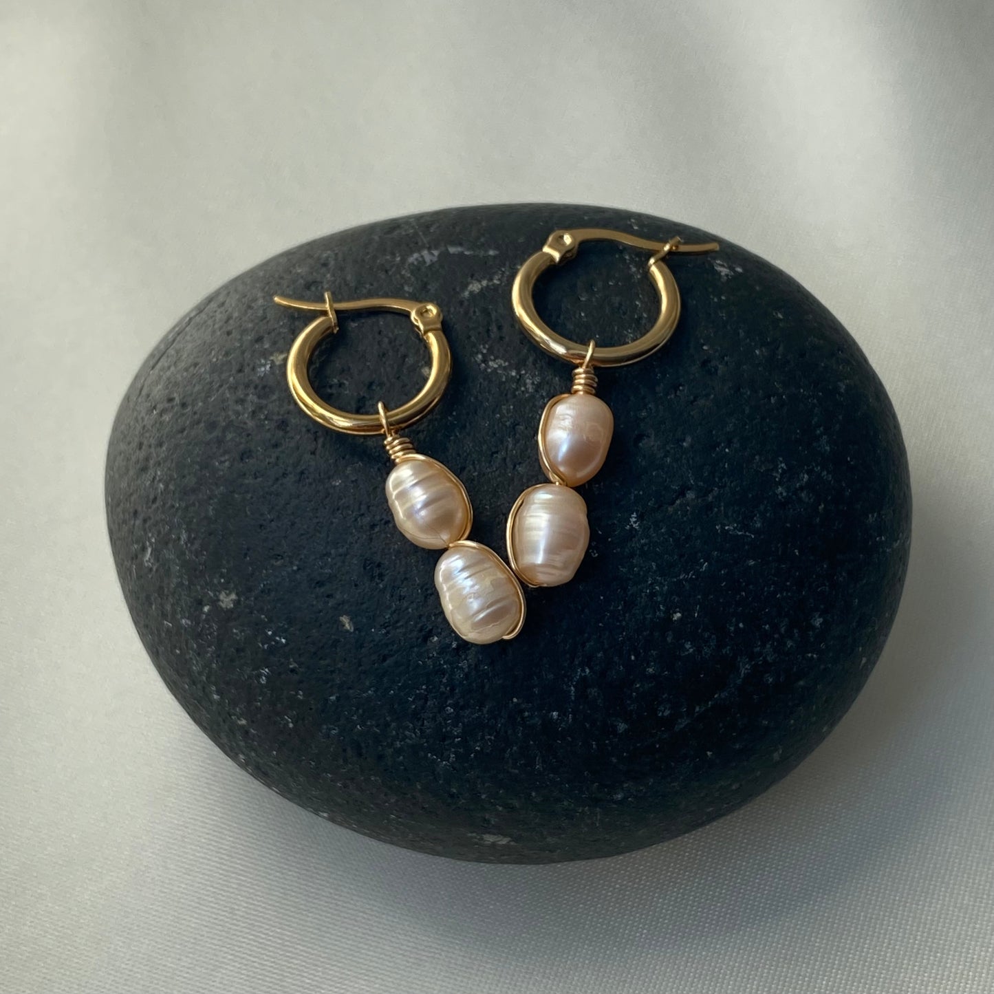 Radiant Pearl Hoops