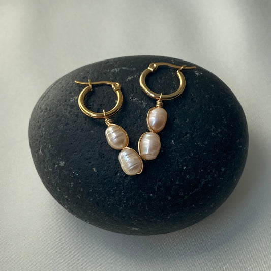 Radiant Pearl Hoops
