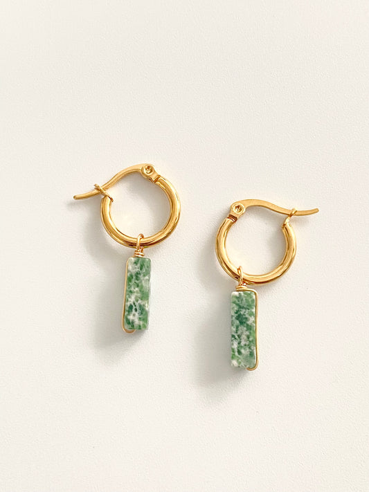 Nephrite Earthbound Hoops