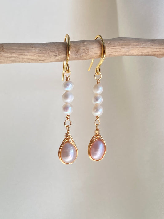 Pearl Rain Drop Earrings