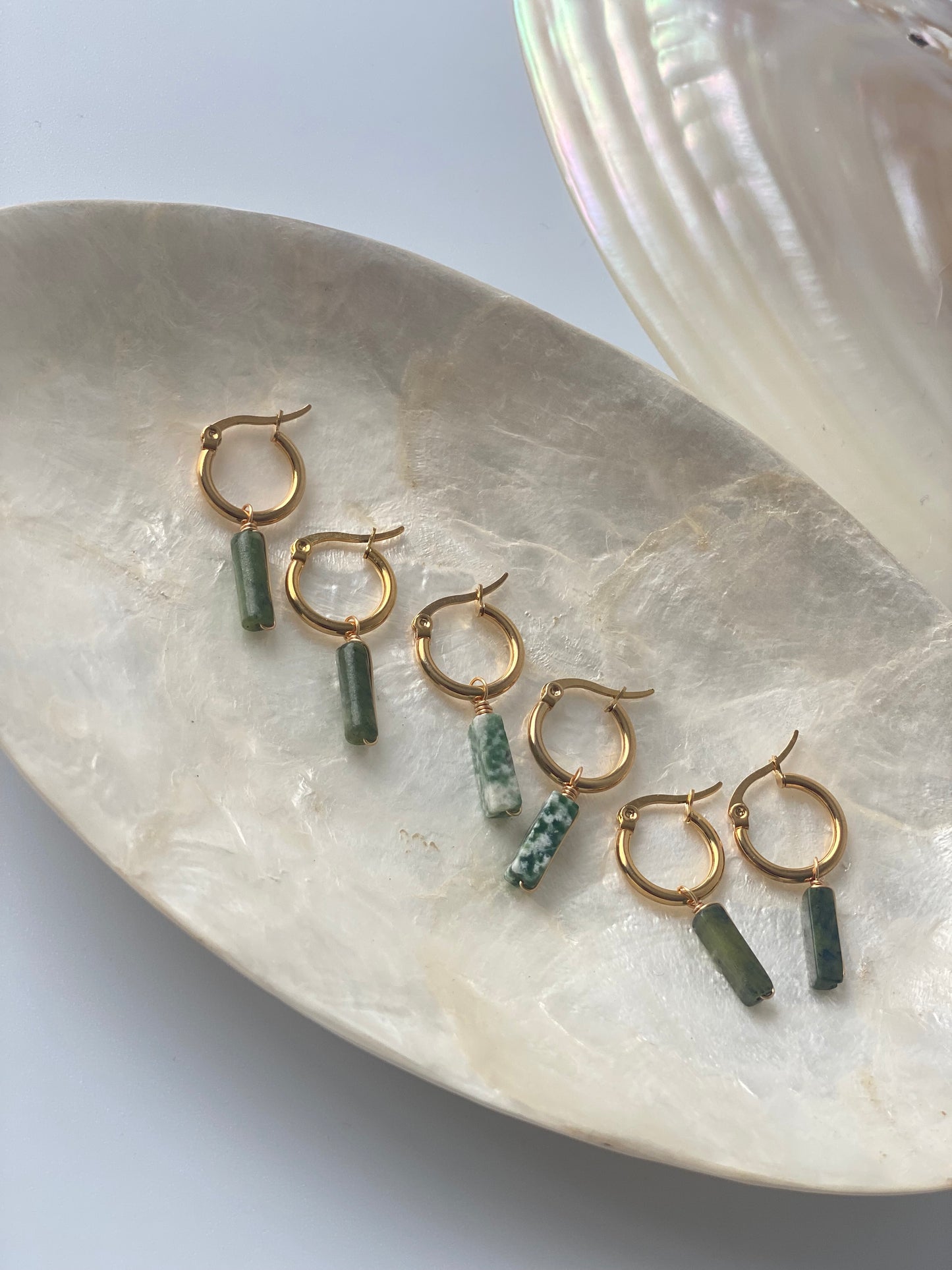 Nephrite Earthbound Hoops